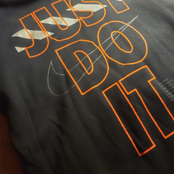 Nike Men's Club Sportswear Fleece Pullover Hoodie | Large | Black/Orange/White - Picture 11 of 13